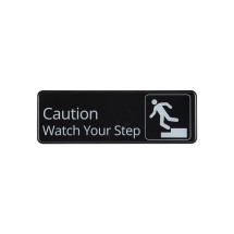 CAC China SCE3-CT22 Compliance Sign English "Caution Watch Your Step" 9" x 3" H