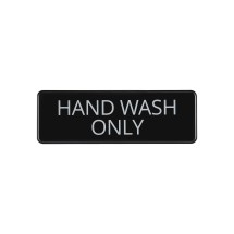 CAC China SCE3-HW06 Compliance Sign English "Hand Wash Only" 9" x 3" H