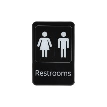 CAC China SCE9-RR07 Compliance Sign English "Restrooms" 6" x 9" H