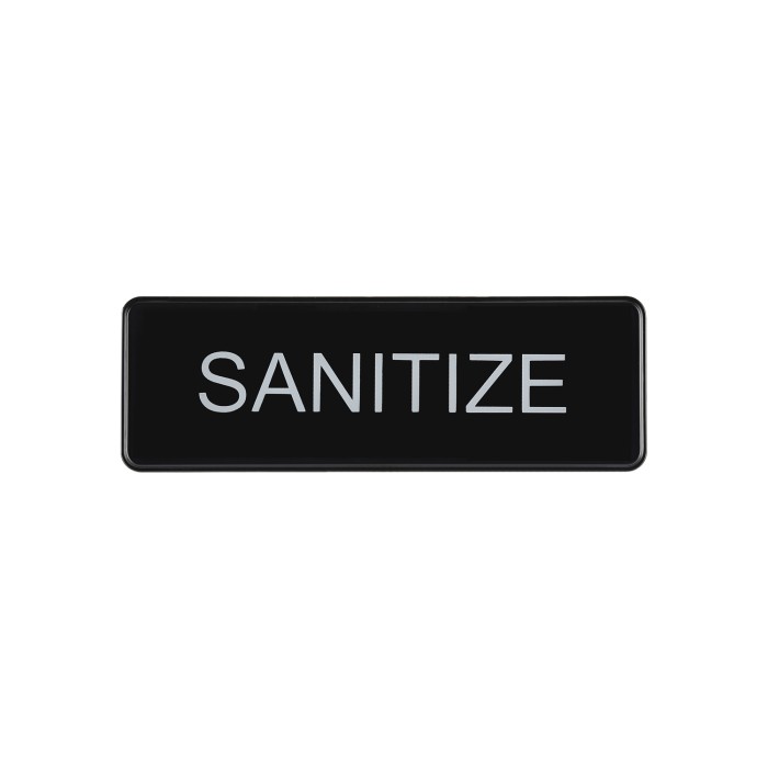 CAC China SCE3-SZ09 Compliance Sign English "Sanitize" 9"x 3" H