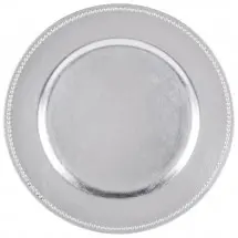 TigerChef Round Silver Beaded Charger Plate 13&quot;