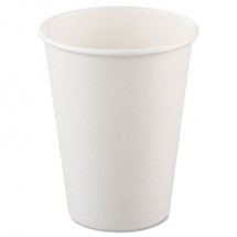 Dart Single-Sided Poly Paper Hot Cups, 12 oz. White - 1000 pcs