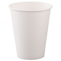 Dart Single-Sided Poly Paper Hot Cups, 8 oz. White - 1000 pcs