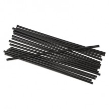 Single-Tube Stir-Straws, 5 1/4", Black, 1000/Pack, 10/Carton