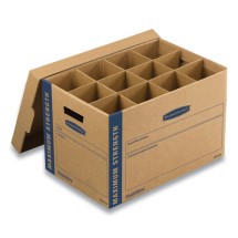 SmoothMove Kitchen Moving Kit, Medium, Half Slotted Container (HSC), 18.5 x 12.25 x 12, Brown Kraft/Blue