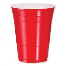 Dart Plastic Party Cold Cups, 16 oz. Red - 1000 pcs