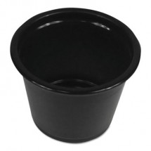 Souffle/Portion Cups, 1  oz., Polypropylene, Black, 2500/Carton