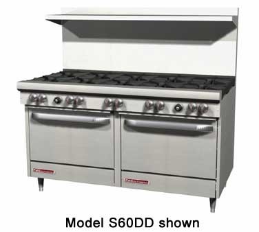 Southbend S60DD 60"W S-Series Restaurant Gas Range with 10 Burners and 2 Standard Ovens