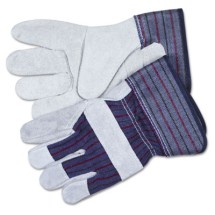 Split Leather Palm Gloves, X-Large, Gray, Pair