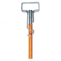 Spring Grip Metal Head Mop Handle for Most Mop Heads, 60" Wood Handle