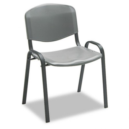 Safco Charcoal Contoured Seat Stacking Chair, , 4/Carton