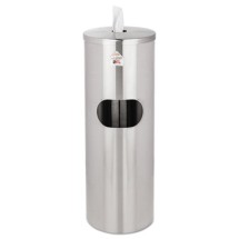 Standing Stainless Wipes Dispener, Cylindrical, 5gal, Stainless Steel
