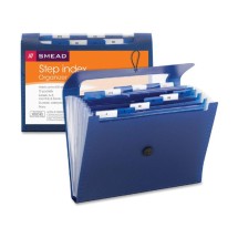 Step Index Organizer, 12 Sections, 1/6-Cut Tab, Letter Size, Navy