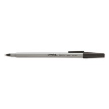 Stick Ballpoint Pen Value Pack, Medium 1mm, Black Ink, Gray Barrel, 60/Pack