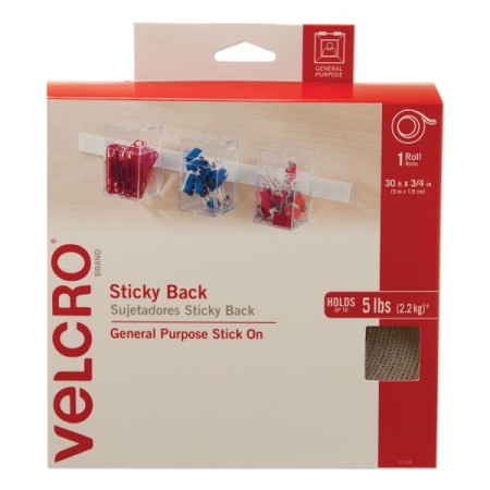 Sticky-Back Fasteners, Removable Adhesive, 0.75