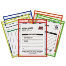 Stitched Shop Ticket Holders, Neon, Assorted 5 Colors, 75", 9 x 12, 25/Box