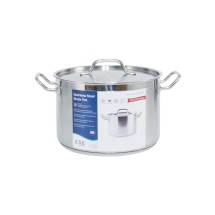 CAC China STKP-12 Stainless Steel Stock Pot with Lid  12 Qt. - 1 set