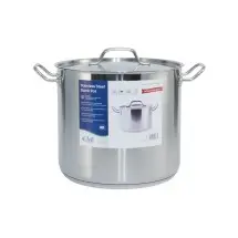 CAC China STKP-20 Stainless Steel Stock Pot with Lid  20 Qt. - 1 set