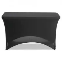 Stretch-Fabric Table Cover, Polyester/Spandex, 24" x 48", Black