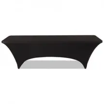 Stretch-Fabric Table Cover, Polyester/Spandex, 30" x 96", Black