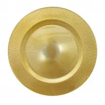 The Jay Companies 1470349 Round Sunray Gold Glass Charger Plate 13&quot;