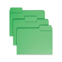 SuperTab Colored File Folders, 1/3-Cut Tabs, Letter Size, 11 pt. Stock, Green, 100/Box