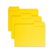 SuperTab Colored File Folders, 1/3-Cut Tabs, Letter Size, 11 pt. Stock, Yellow, 100/Box