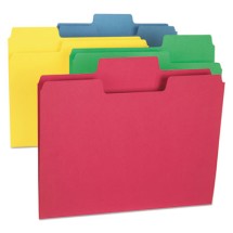 SuperTab Colored File Folders, 1/3-Cut Tabs, Letter Size, 14 pt. Stock, Assorted, 50/Box