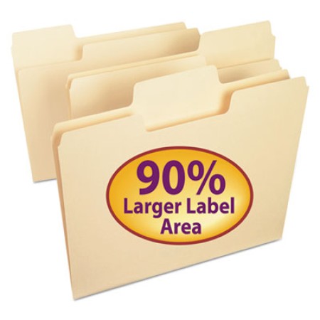 SuperTab Top Tab File Folders, 1/3-Cut Tabs, Letter Size, 14 pt. Manila, 50/Box