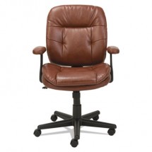 OIF Brown Leather Swivel/Tilt Task Chair