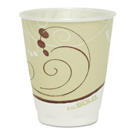 Dart Symphony Design Trophy Foam Hot/Cold Drink Cups, 8 oz. Beige - 1000 pcs