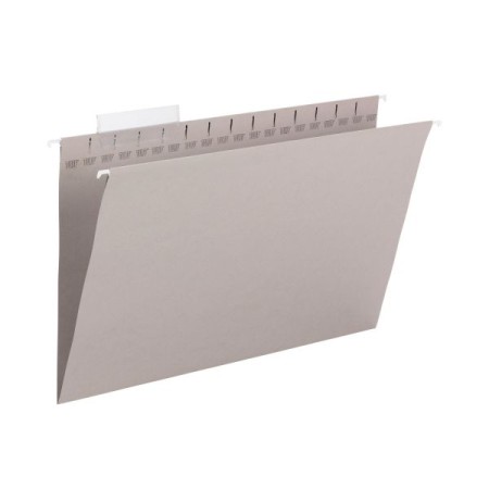 TUFF Hanging Folders with Easy Slide Tab, Legal Size, 1/3-Cut Tab, Steel Gray, 18/Box