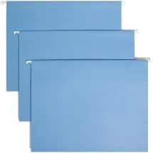 TUFF Hanging Folders with Easy Slide Tab, Letter Size, 1/3-Cut Tab, Blue, 18/Box