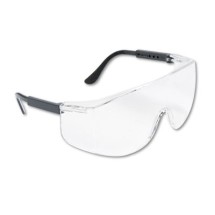 Tacoma Wraparound Safety Glasses, Black Frames, Clear Lenses