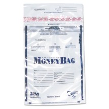Tamper-Evident Deposit Bags, 9 x 12, Plastic, White, 100 per Pack