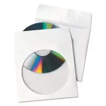 Tech-No-Tear Poly/Paper CD/DVD Sleeves, 100/Box
