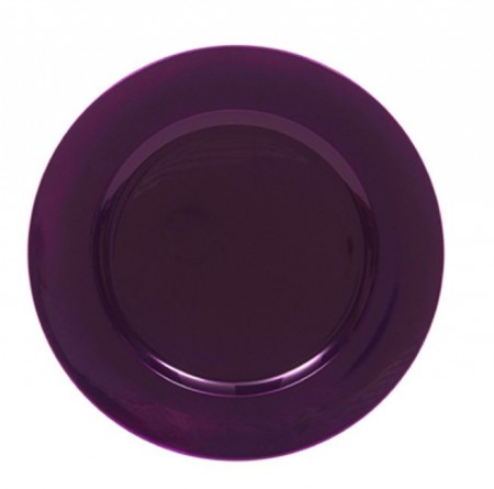 The Jay Companies 1320085 Round Metallic Purple Charger Plate 13"