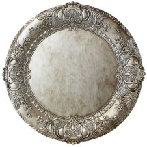 The Jay Companies 1320424 Round Embossed Silver Charger Plate 14&quot;