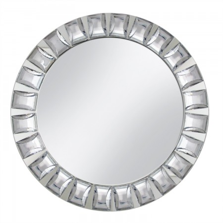 The Jay Companies 1330038 Round Jeweled Glass Mirror Charger Plate 13"
