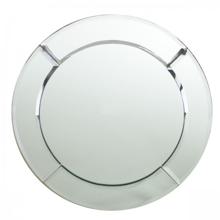 The Jay Companies 1330051 Round Mirror Glass Charger Plate 13"