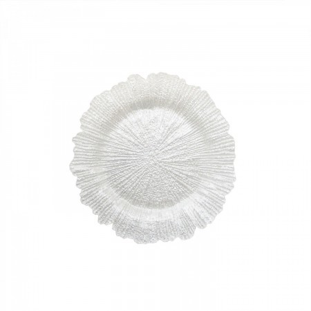 The Jay Companies 1470110-WH Reef White Glass Charger Plate 13"