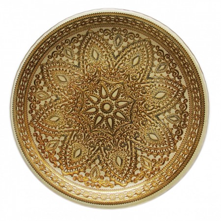 The Jay Companies 1900051 Round Divine Gold Glass Charger Plate 13"