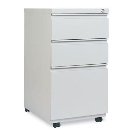 Three-Drawer Pedestal File with Full-Length Pull, 14.96w x 19.29d x 27.75h, Light Gray