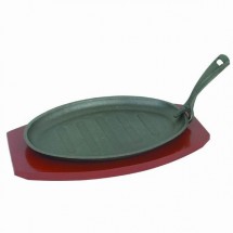 Thunder Group IRBB001 Sizzle Platter with Wood Underliner and Gripper