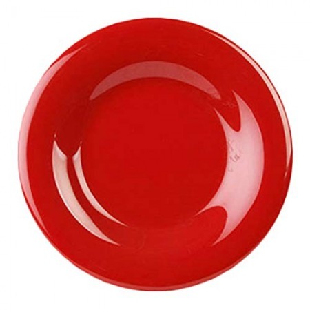 Thunder Group CR005PR Pure Red Wide Rim Melamine Plate 5-1/2" - 1 doz
