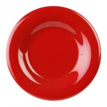 Thunder Group CR006PR Pure Red Round Wide Rim Plate 6-1/2&quot; - 1 doz