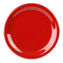 Thunder Group CR106PR Pure Red Round Narrow Rim Plate 6-1/2&quot; - 1 doz