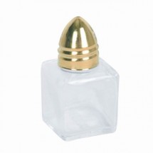 Thunder Group GLTWCC205 Glass Gold Bullet Cap Cube Salt and Pepper Shaker 1/2 oz.