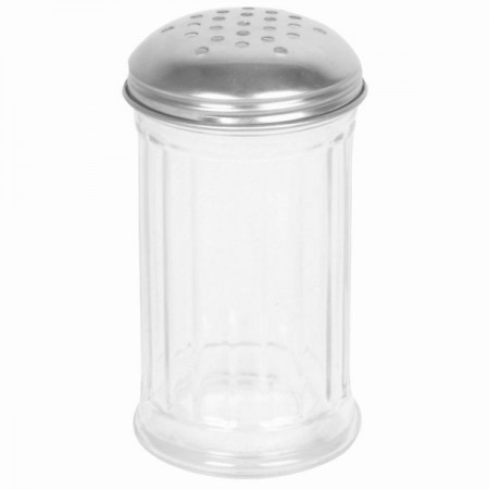 Thunder Group GLTWSJ012P Glass Paneled Perforated Top Cheese Shaker 12 oz. - 1 doz