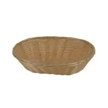 Thunder Group PLBB900 Oval Plastic Basket, Natural Tan, 9&quot; x 7&quot; - 1 doz